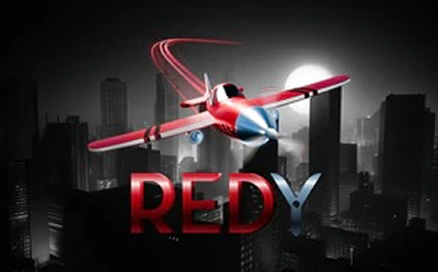Redy red plane over night city