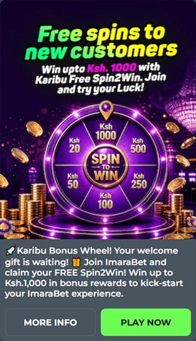 Karibu Spin2Win wheel with shilling prizes