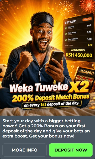 Weka Tuweke promo betslip with winnings shown